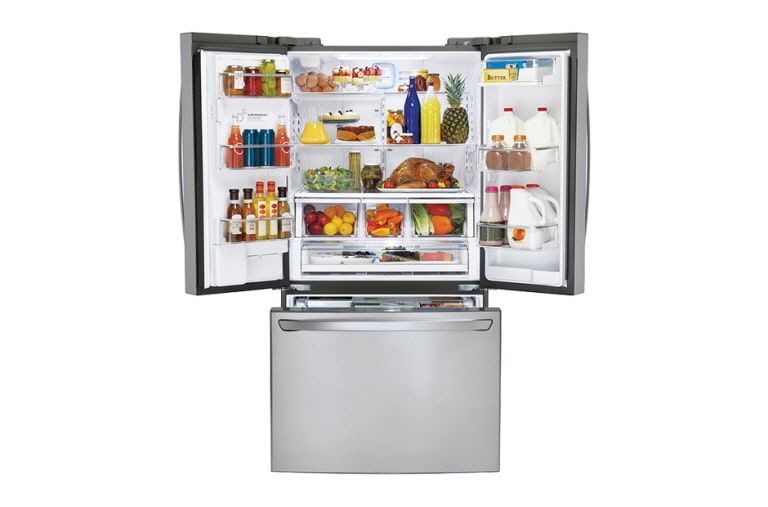 LG 36" Counter Depth French Door Refrigerator with Slim SpacePlus™ Ice System, 24 cu.ft., LFXC24726S