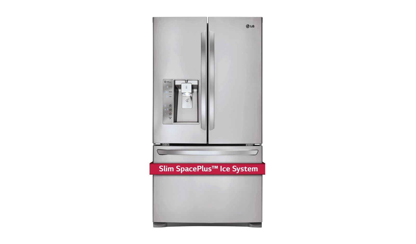 Front view of 36&#34; Counter Depth French Door Refrigerator with Slim SpacePlus™ Ice System, 24 cu.ft. LFXC24726S