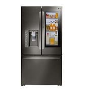Front view of 36&#34; Black Stainless Steel Counter Depth French Door Refrigerator with InstaView™ Door-in-Door®, 24 cu.ft.  LFXC24796D