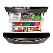 LG 36" Black Stainless Steel Counter Depth French Door Refrigerator with InstaView™ Door-in-Door®, 24 cu.ft. , LFXC24796D