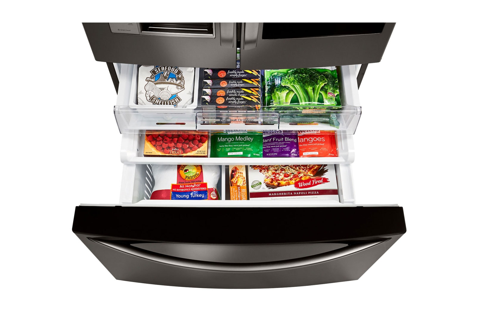 LG 36" Black Stainless Steel Counter Depth French Door Refrigerator with InstaView™ Door-in-Door®, 24 cu.ft. , LFXC24796D