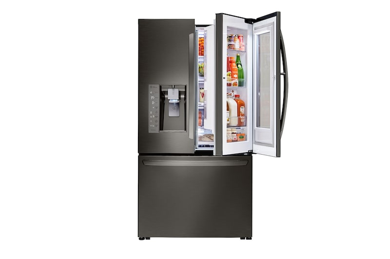 LG 36" Black Stainless Steel Counter Depth French Door Refrigerator with InstaView™ Door-in-Door®, 24 cu.ft. , LFXC24796D