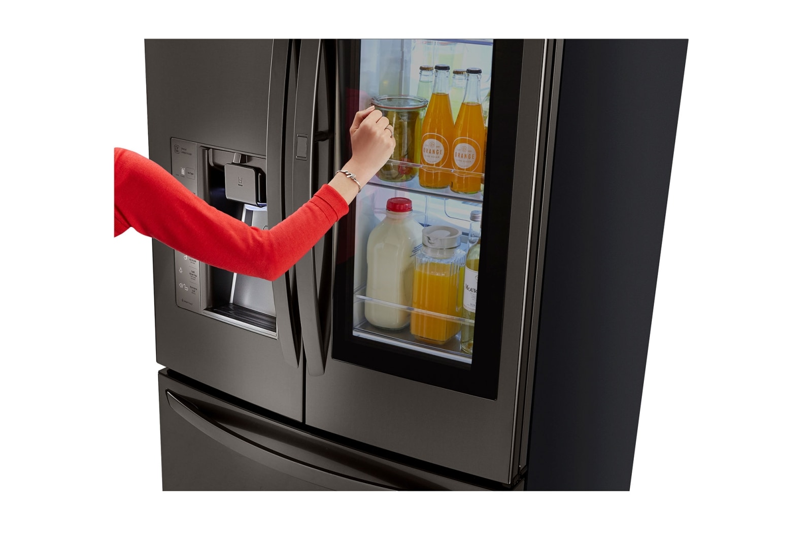 LG 36" Black Stainless Steel Counter Depth French Door Refrigerator with InstaView™ Door-in-Door®, 24 cu.ft. , LFXC24796D