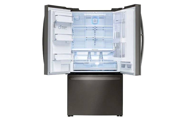 LG 36" Black Stainless Steel Counter Depth French Door Refrigerator with InstaView™ Door-in-Door®, 24 cu.ft. , LFXC24796D