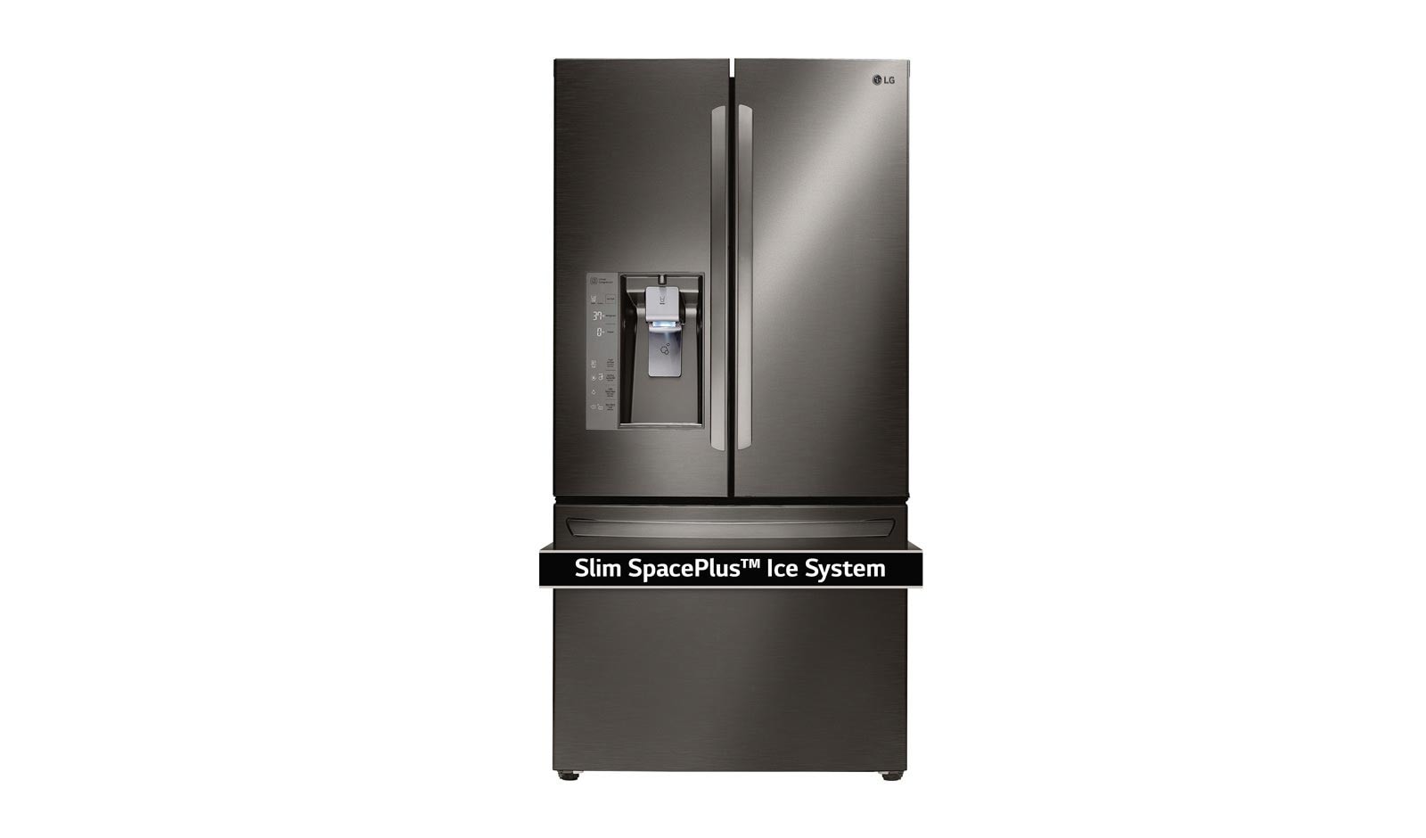 Front view of 33&#34; Black Stainless Steel French Door Refrigerator, 24 cu.ft. LFXS24623D