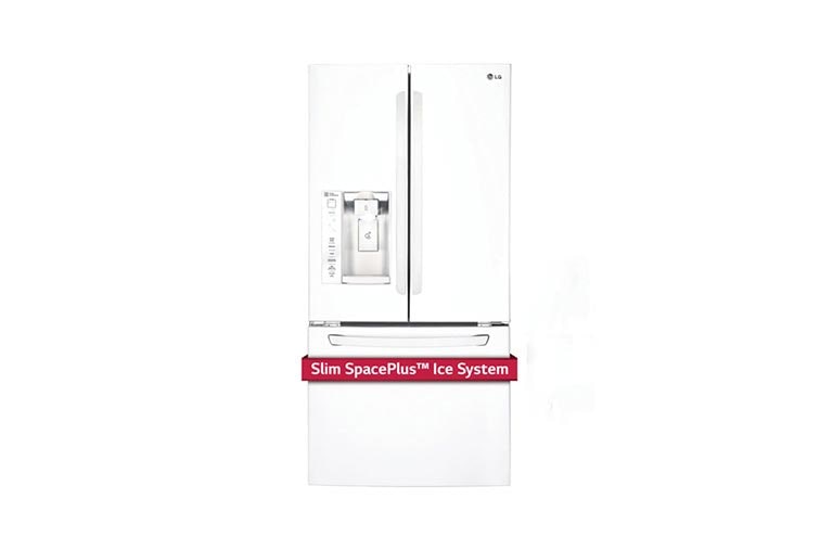 Front view of 33&#34; French Door Refrigerator with Slim SpacePlus™ Ice System, 24 cu.ft. LFXS24623W