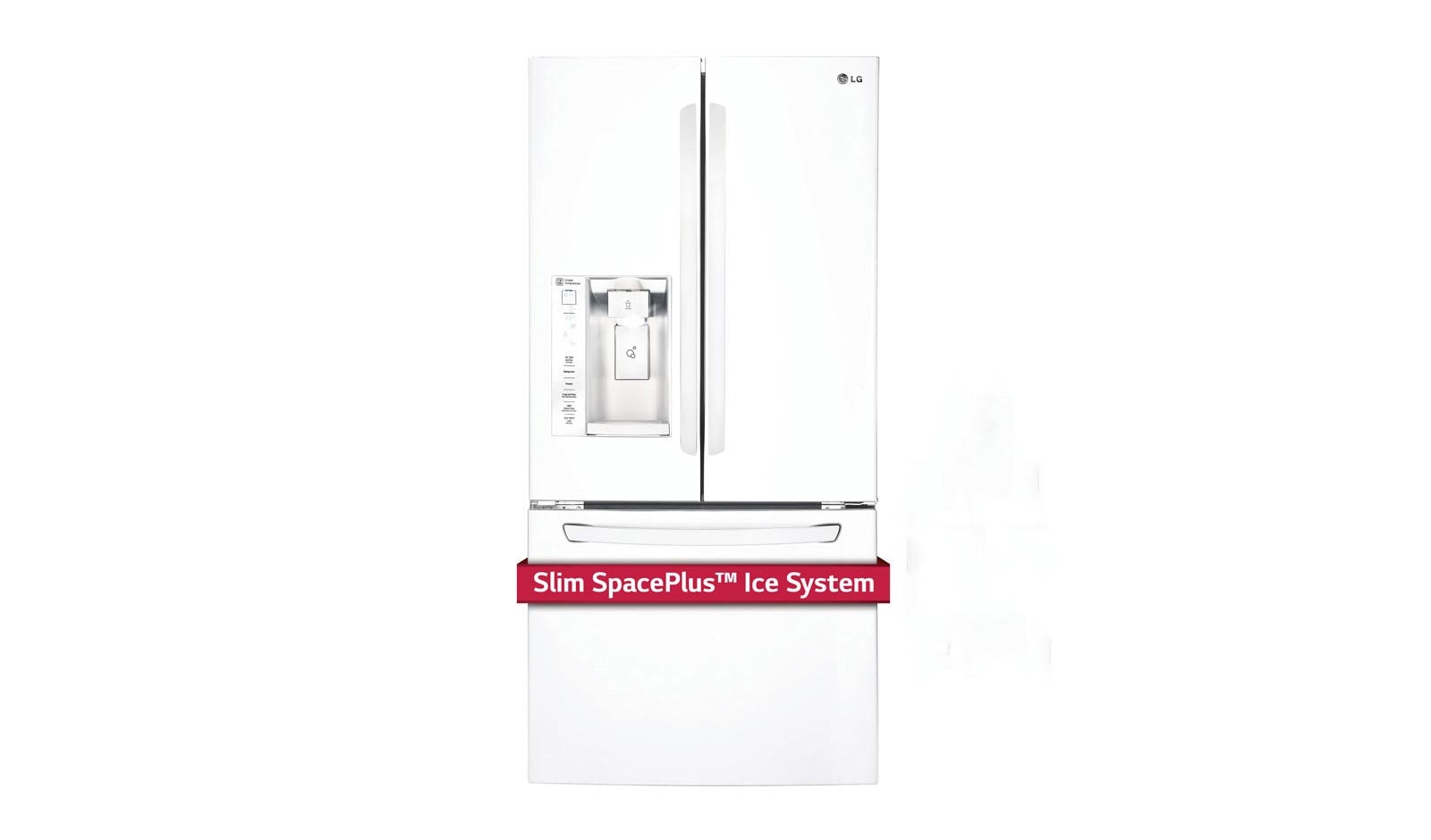 Front view of 33&#34; French Door Refrigerator with Slim SpacePlus™ Ice System, 24 cu.ft. LFXS24623W