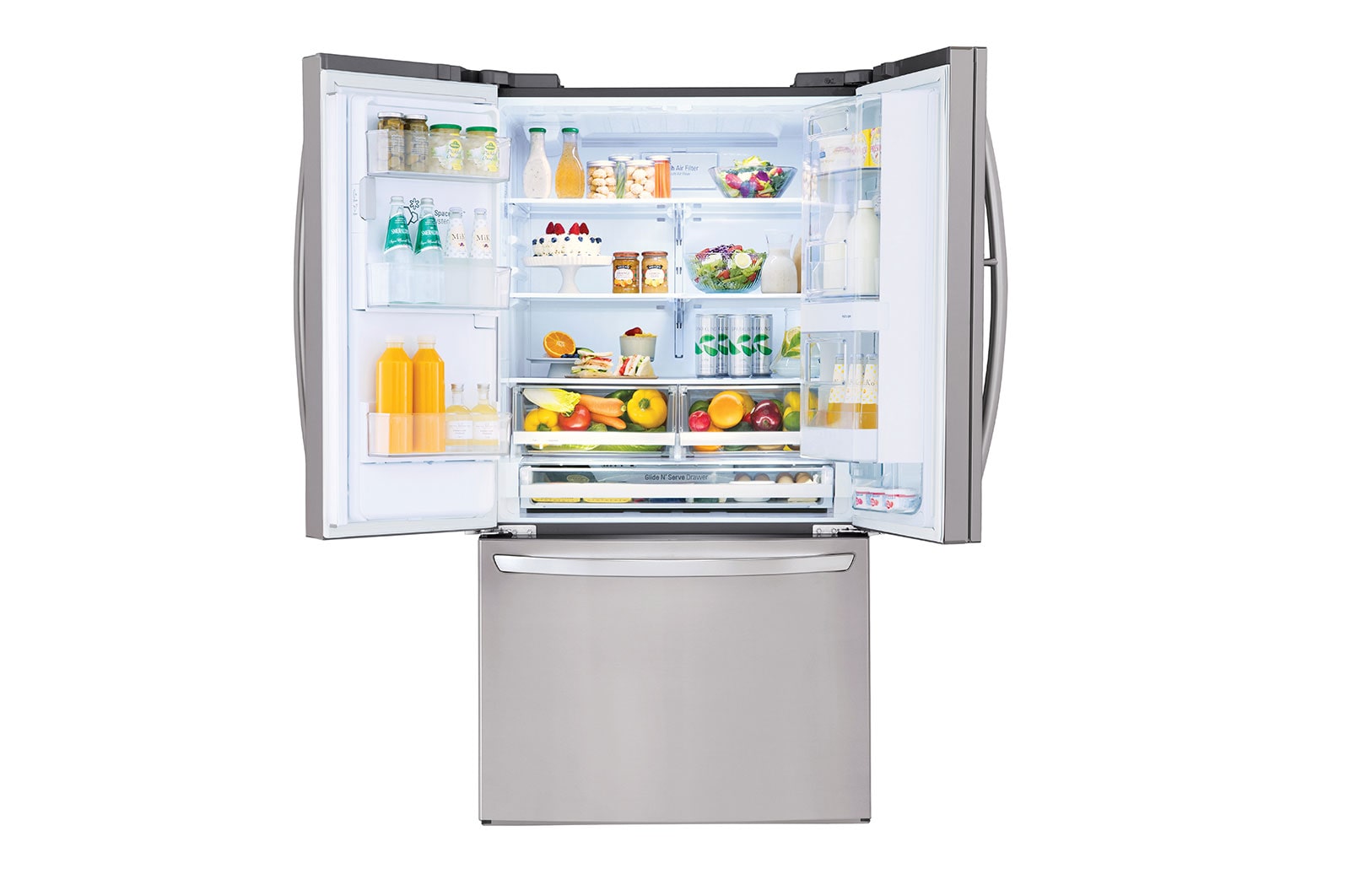 LG 36" Smudge Resistant Refrigerator with Door-in-Door®, WiFi connectivity and Dual Ice Makers, LFXS26566S