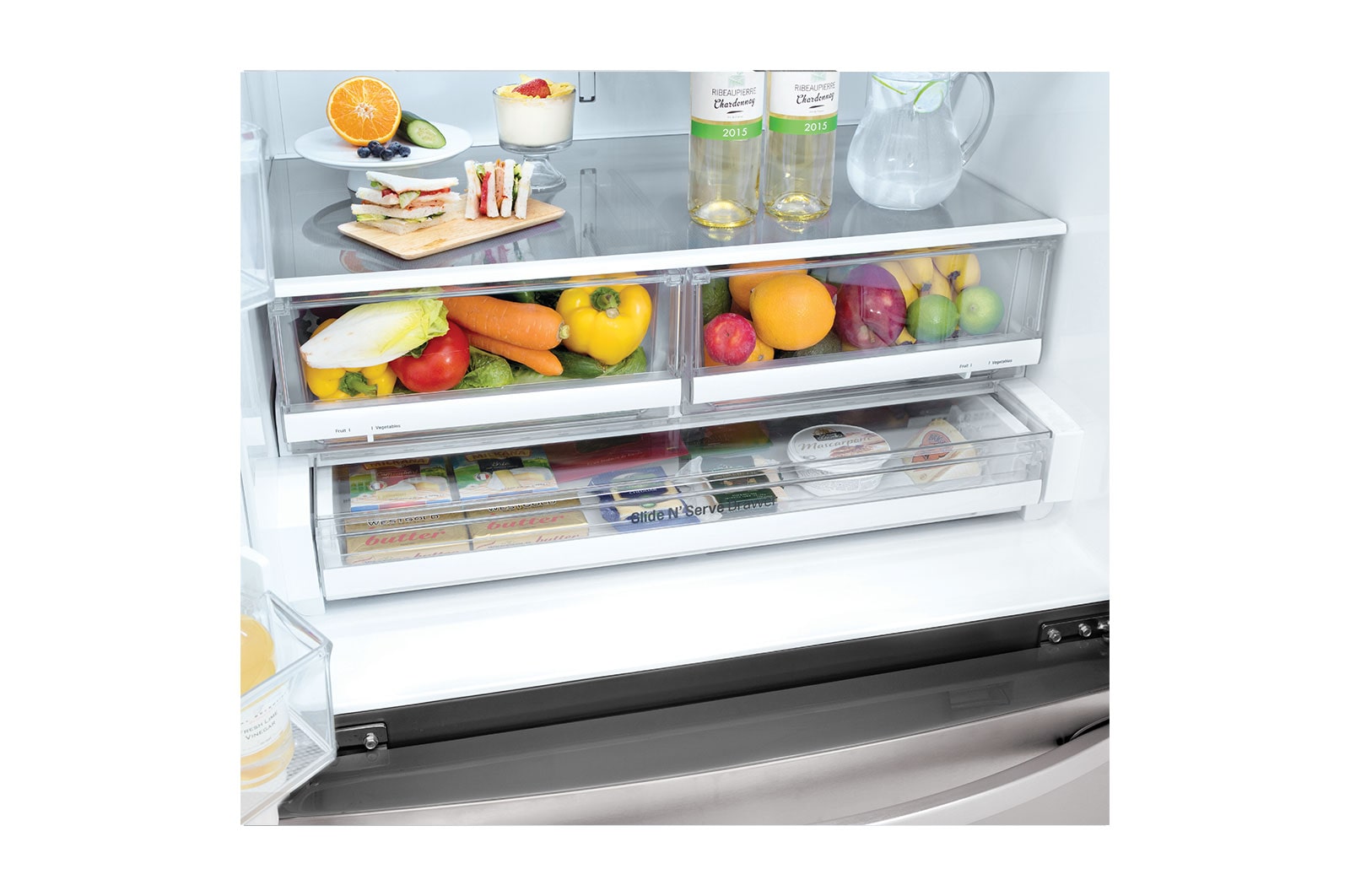 LG 36" Smudge Resistant Refrigerator with Door-in-Door®, WiFi connectivity and Dual Ice Makers, LFXS26566S