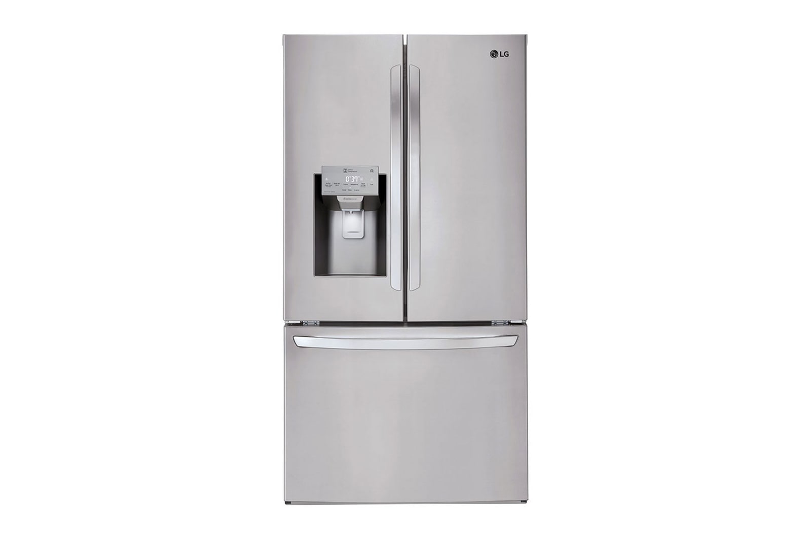 Front view of 36&#39;&#39; Smudge Resistant Refrigerator with ThinQ® Technology and Dual Ice Makers LFXS26973S