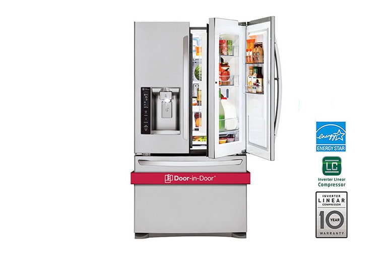Front view of 36&#34; French Door Refrigerator with Door-in-Door®, 27 cu.ft. LFXS27566S