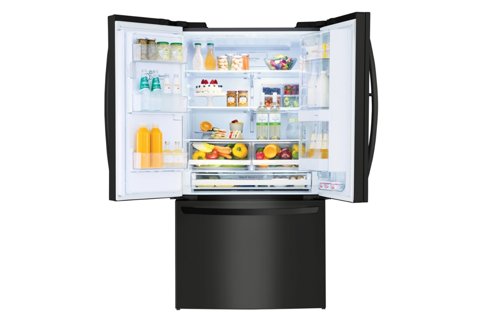 LG 36″ Matte Black French Door Refrigerator with Door-in-Door®, 28 cu.ft., LFXS28566M