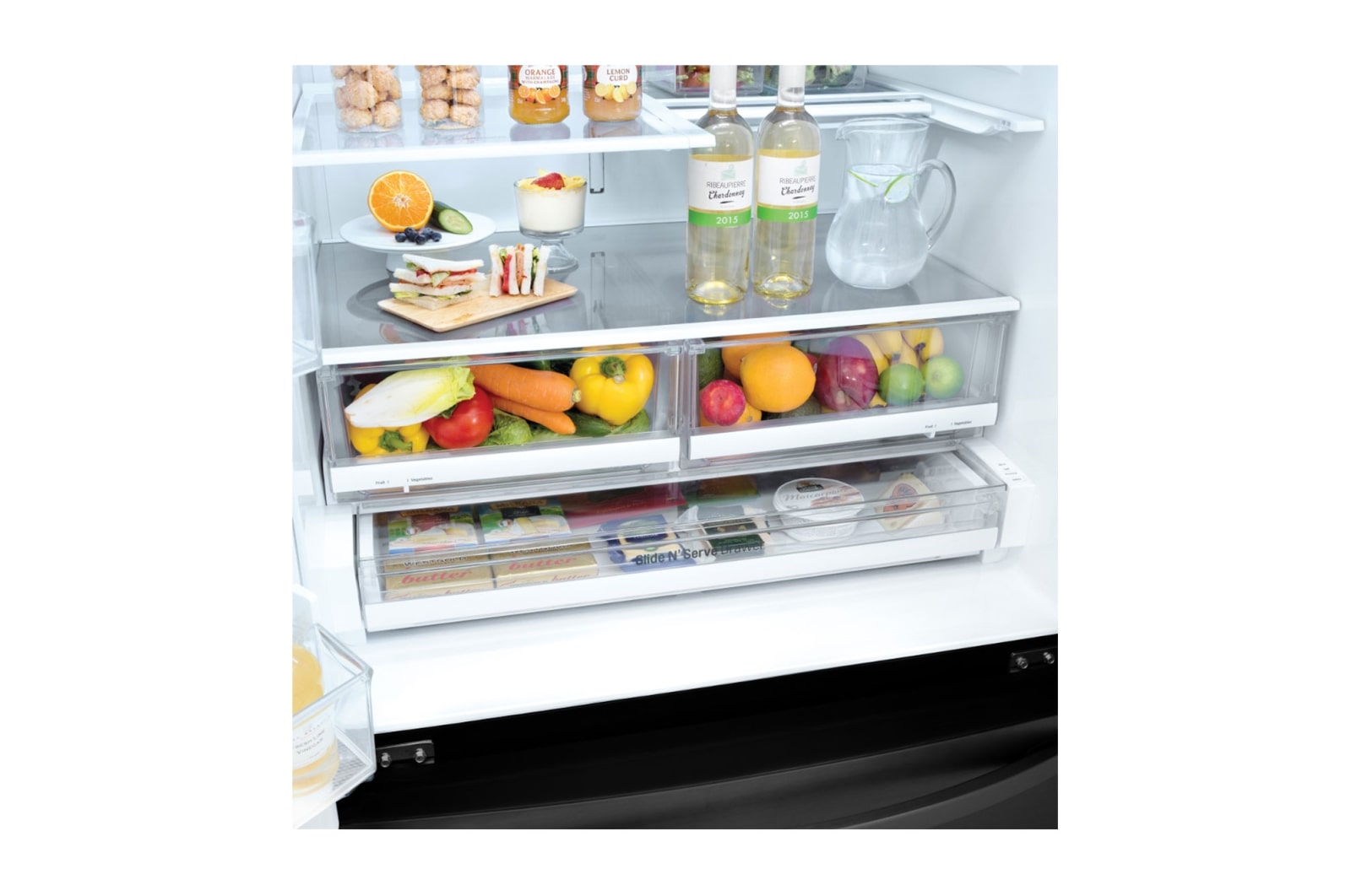 LG 36″ Matte Black French Door Refrigerator with Door-in-Door®, 28 cu.ft., LFXS28566M