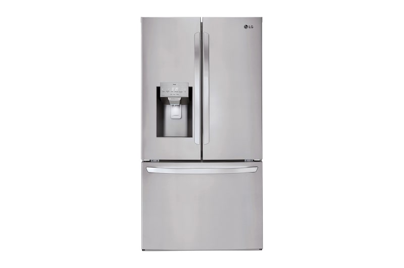 Front view of 36" 28 cu.ft. Standard-Depth French 3-Door Refrigerator | Ice & Water Dispenser (LHFS28XBS)