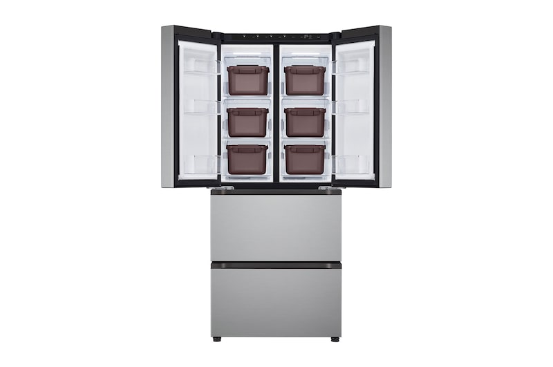 Front open view with trays