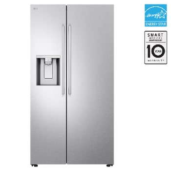 Front view of 36" 27 cu. ft. Standard-Depth Side by Side Refrigerator | Ice & Water Dispenser | Dual Ice Maker with Craft Ice® LL27T3530S