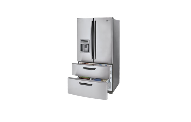 LG 36 Inch, 24.7 cu.ft. 4-door French Door Refrigerator with Ice and Water Dispenser, LMX25964ST