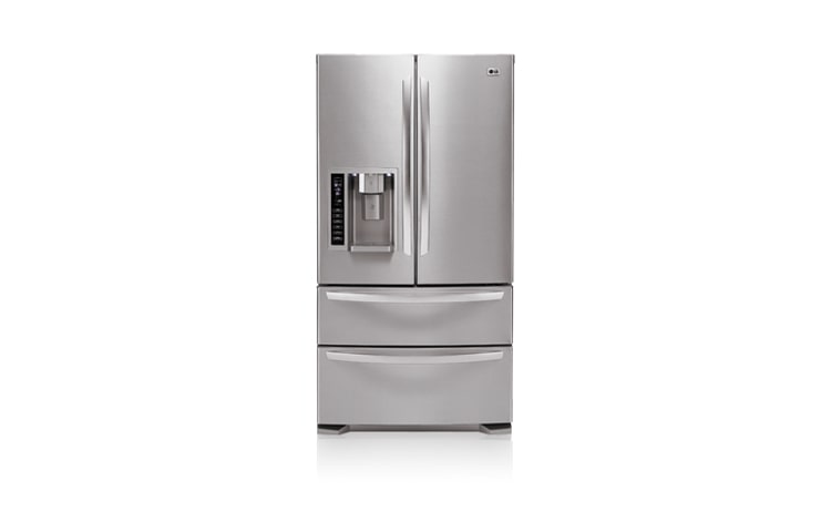 Front view of 4-Door French Door Refrigerator with Ice and Water Dispenser (24.7 cu.ft.) LMX25984ST