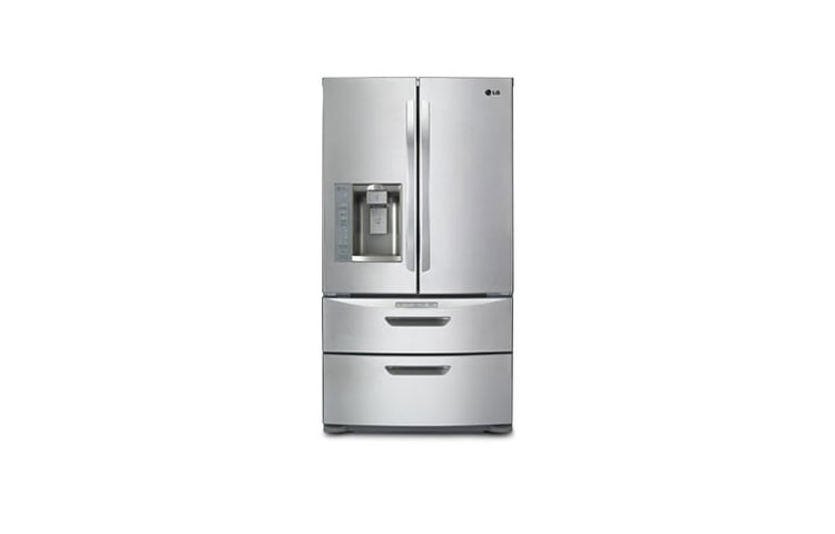 Front view of 36 Inch, 26.5 cu. ft Ultra-large 4 Door convertible refrigerator with bottom freezer LMX28994ST