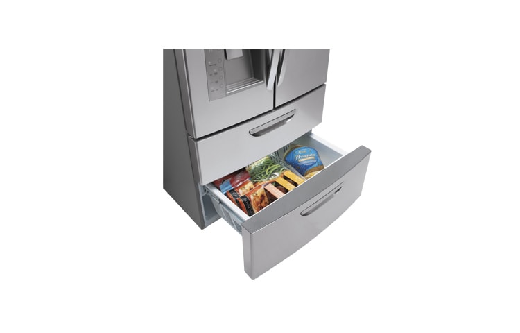 LG 36 Inch, 30.5 cu.ft. Super-Capacity 4-door French Door Refrigerator with Double Freezer Drawers, LMX31985ST