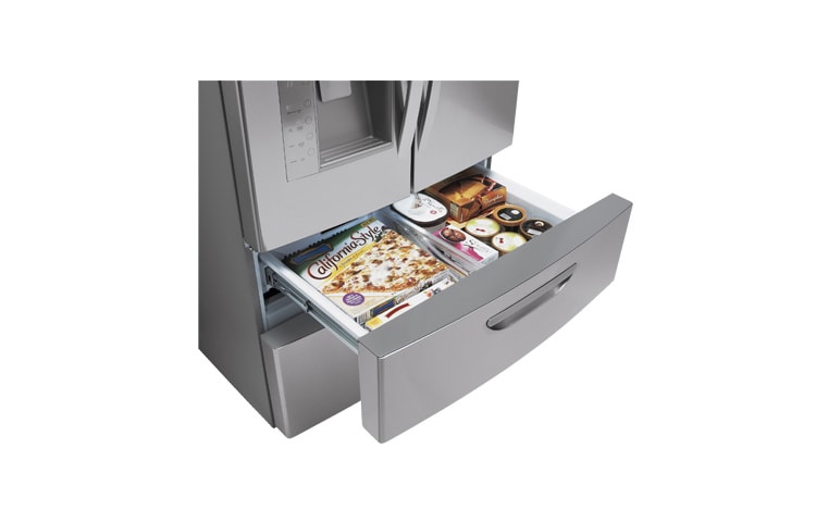 LG 36 Inch, 30.5 cu.ft. Super-Capacity 4-door French Door Refrigerator with Double Freezer Drawers, LMX31985ST