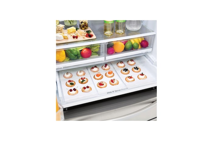 LG 36" 28 cu.ft. Standard-Depth French 4-Door Refrigerator | Ice & Water Dispenser | Dual Ice Maker, LMXS28626S