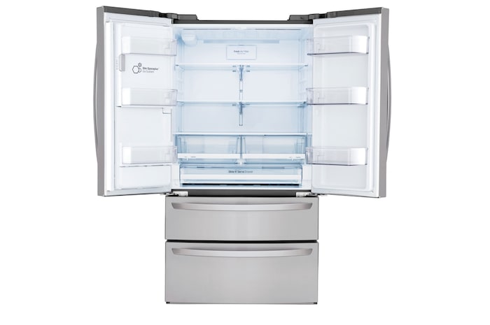 LG 36" 28 cu.ft. Standard-Depth French 4-Door Refrigerator | Ice & Water Dispenser | Dual Ice Maker, LMXS28626S