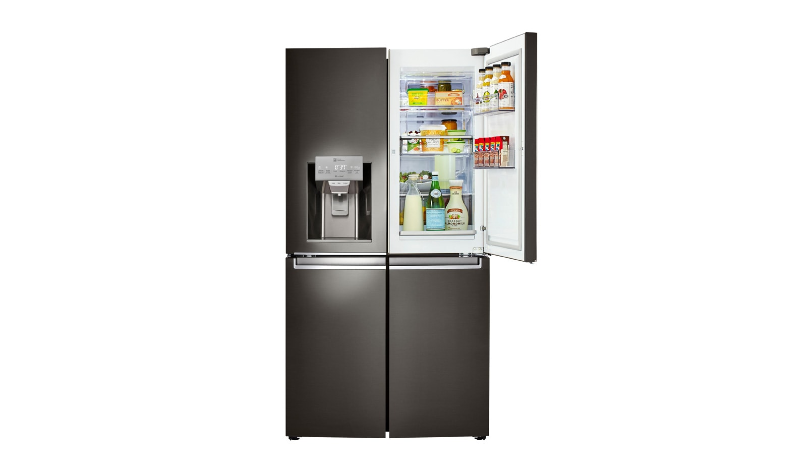 LG 36" Black Stainless Steel 4-Door French Door Refrigerator with Door-in-Door®, 30 cu.ft., LNXS30866D