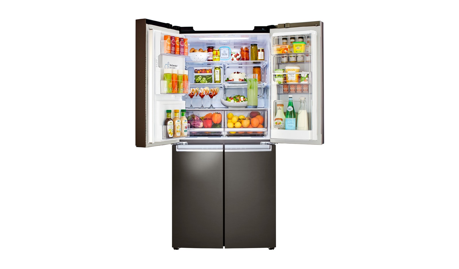 LG 36" Black Stainless Steel 4-Door French Door Refrigerator with Door-in-Door®, 30 cu.ft., LNXS30866D