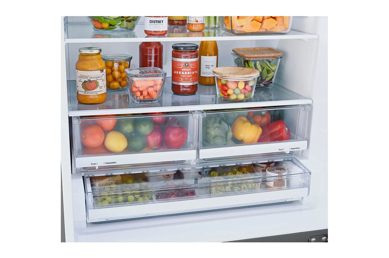 LG 33'' Bottom-Freezer Drawer Refrigerator with Ice Maker, 26 cu.ft, LRDCS2603S
