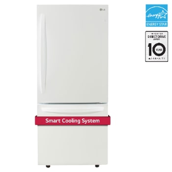 Front view of 30" 22 cu. ft. Standard-Depth Bottom Freezer Refrigerator LRDNS2200W