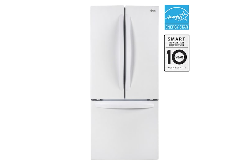 Front view of 30" 22 cu. ft. Standard-Depth French 3-Door Refrigerator LRFNS2200W