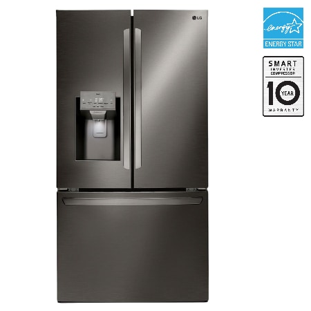LG 36" 28 cu. ft. Standard-Depth French 3-Door Refrigerator | Ice & Water Dispenser