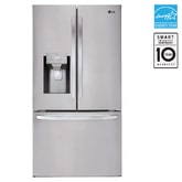 36" 28 cu. ft. Standard-Depth French 3-Door Refrigerator | Ice & Water Dispenser