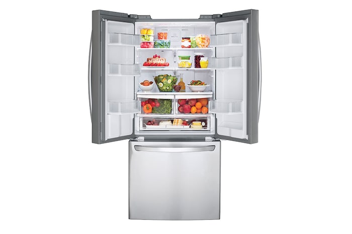 LG 30" 22 cu.ft. Standard-Depth French 3-Door Refrigerator | External Water Dispenser | Ice Maker, LRFWS2200S
