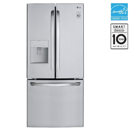 LG 30" 22 cu. ft. Standard-Depth French 3-Door Refrigerator | External Water Dispenser | Ice Maker