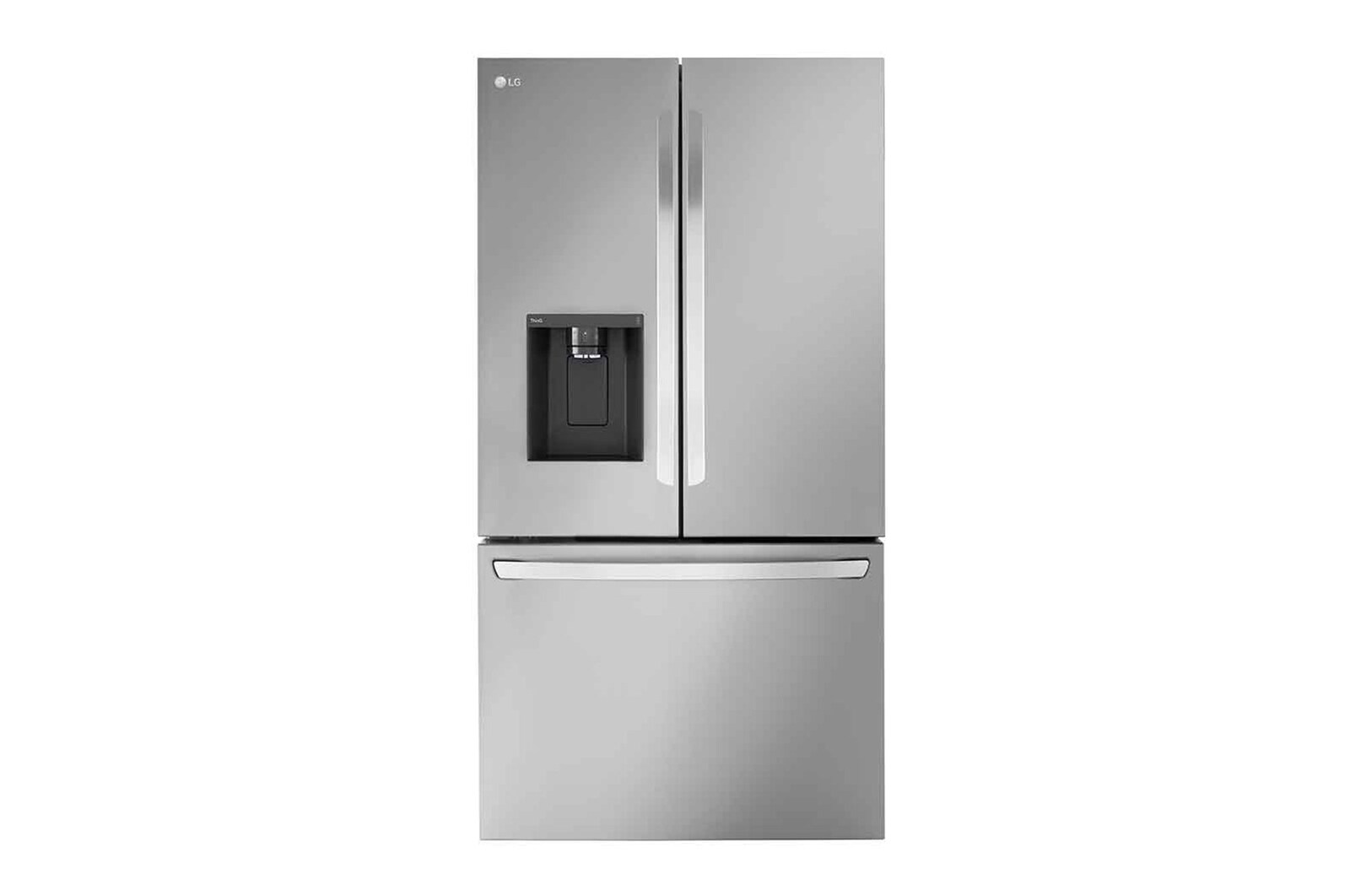 Front view of 36" 26 cu.ft. Counter-Depth MAX™ French 3-Door Refrigerator | Ice & Water Dispenser (LRFXC2606S)