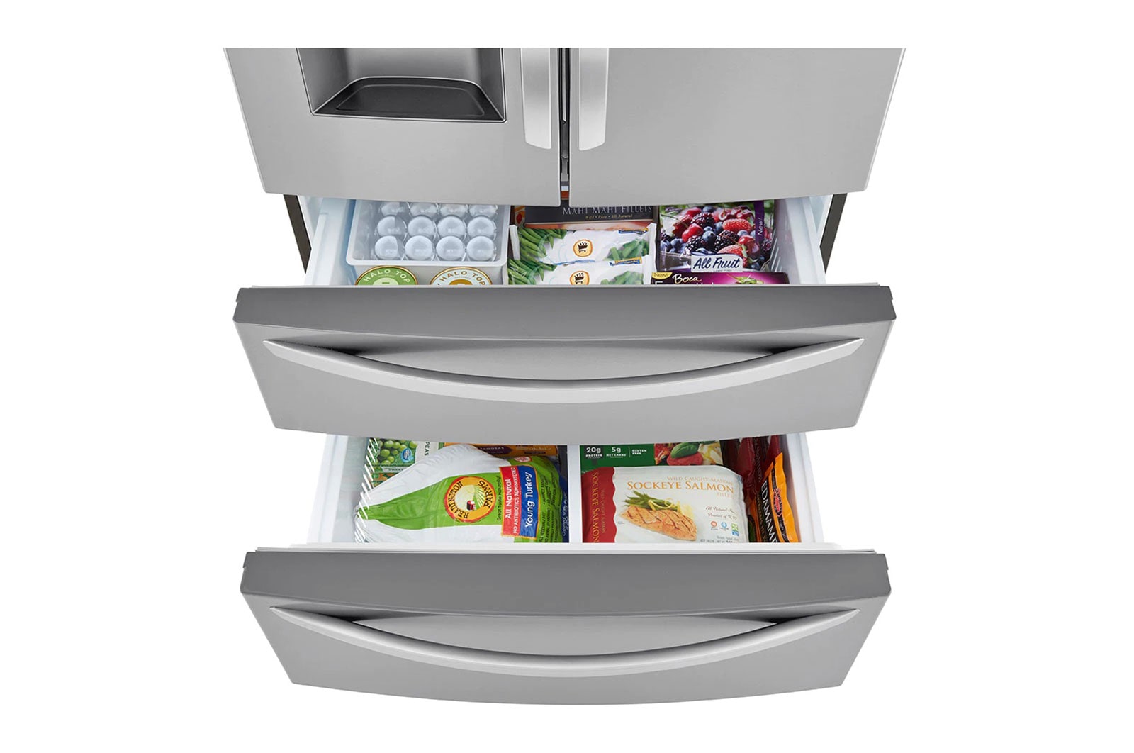 LG 22 cu ft. Smart Counter Depth Double Freezer Refrigerator with Craft Ice™, LRMXC2206S