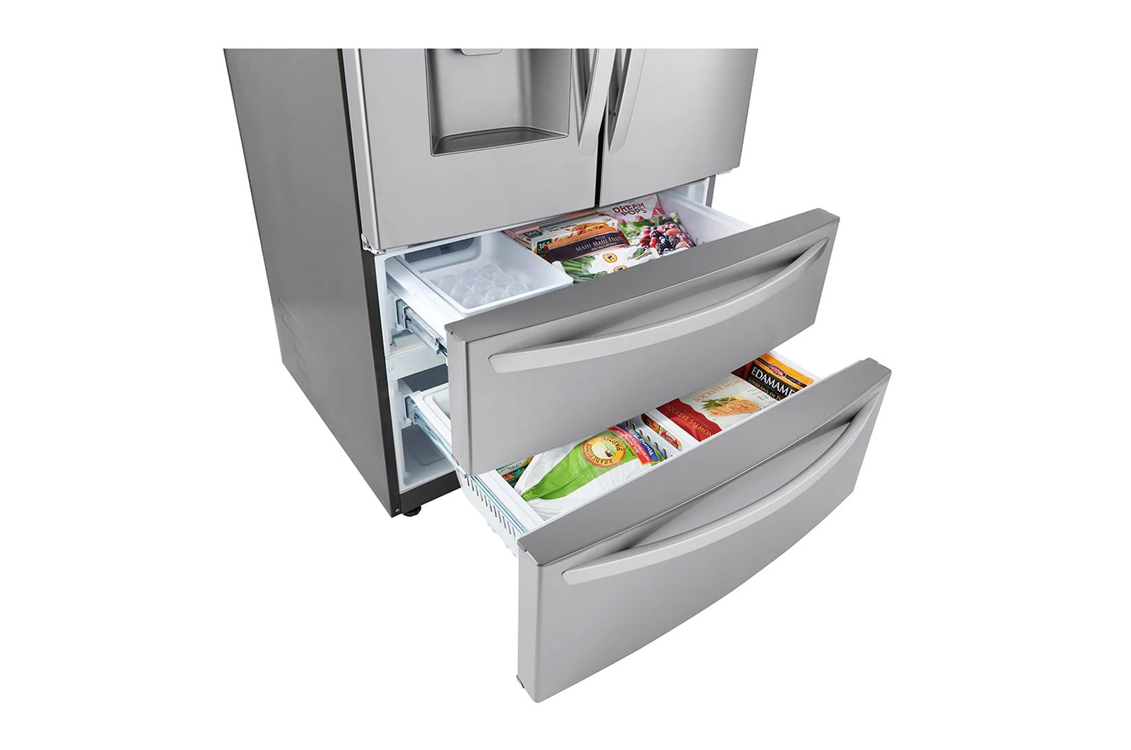 LG 22 cu ft. Smart Counter Depth Double Freezer Refrigerator with Craft Ice™, LRMXC2206S