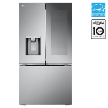 Front view of 36" 31 cu.ft. Mirror InstaView® Door-in-Door® Standard-Depth MAX® French 3-Door | Ice & Water Dispenser | 4 Types of Ice with Craft Ice® LRYKS3106S