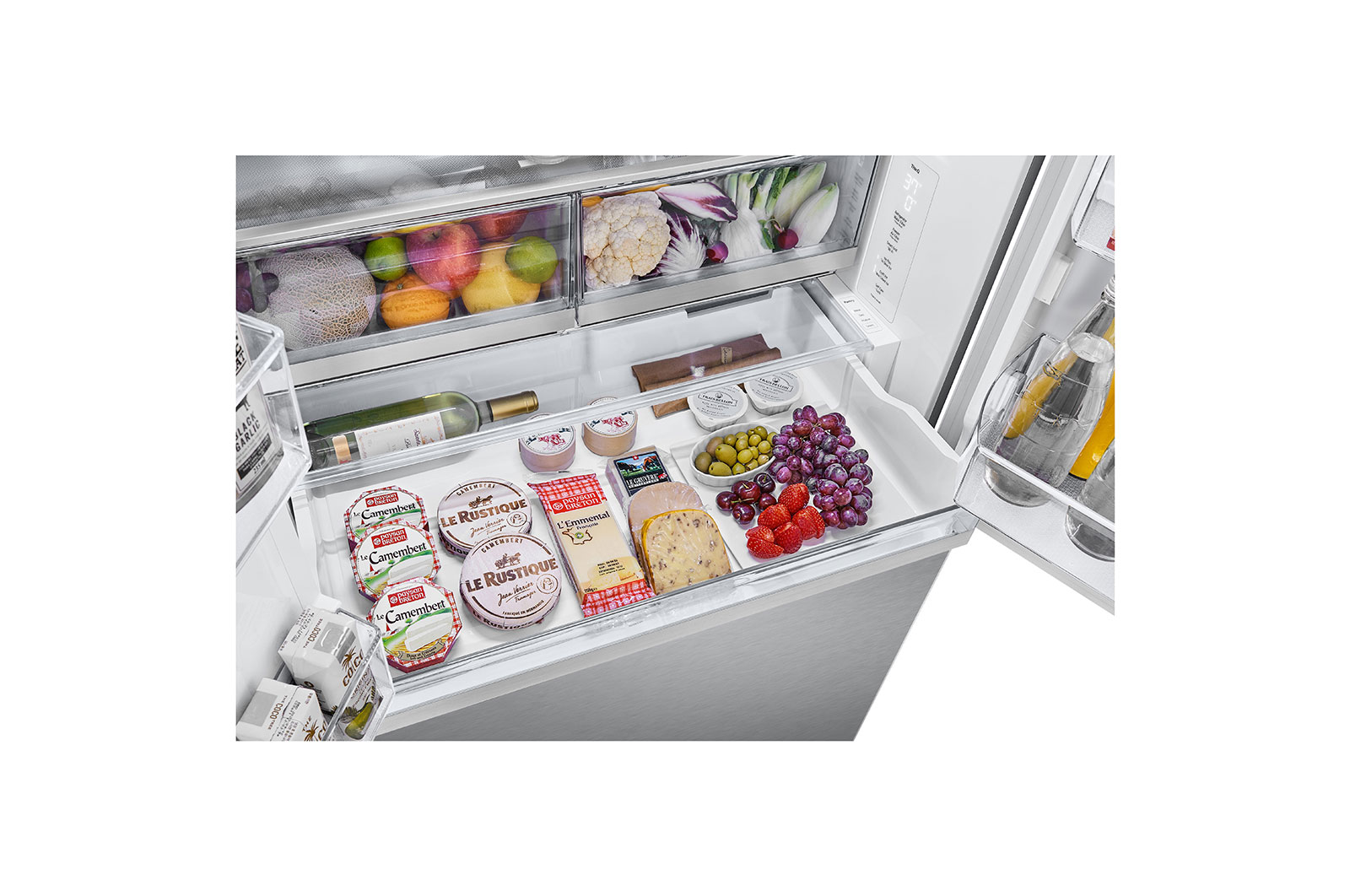 bottom freezer food view