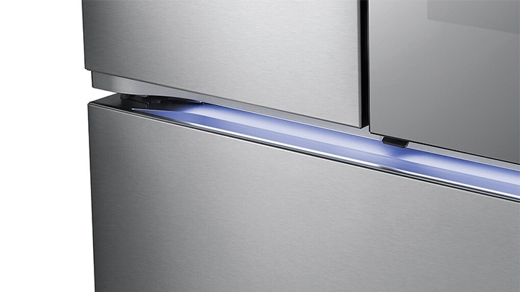 The handle pocket of the refrigerator lights on