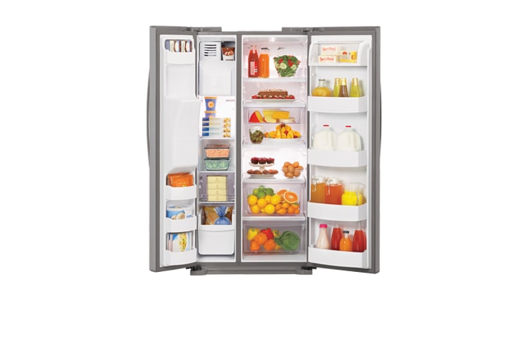 LG 33 Inch, 22.89 cu.ft. Side-By-Side Refrigerator with Ice and Water Dispenser, LSC23924ST