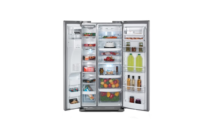 LG 33 Inch, 22.89 cu.ft. Side-By-Side Refrigerator with Ice and Water Dispenser, LSC23954SW