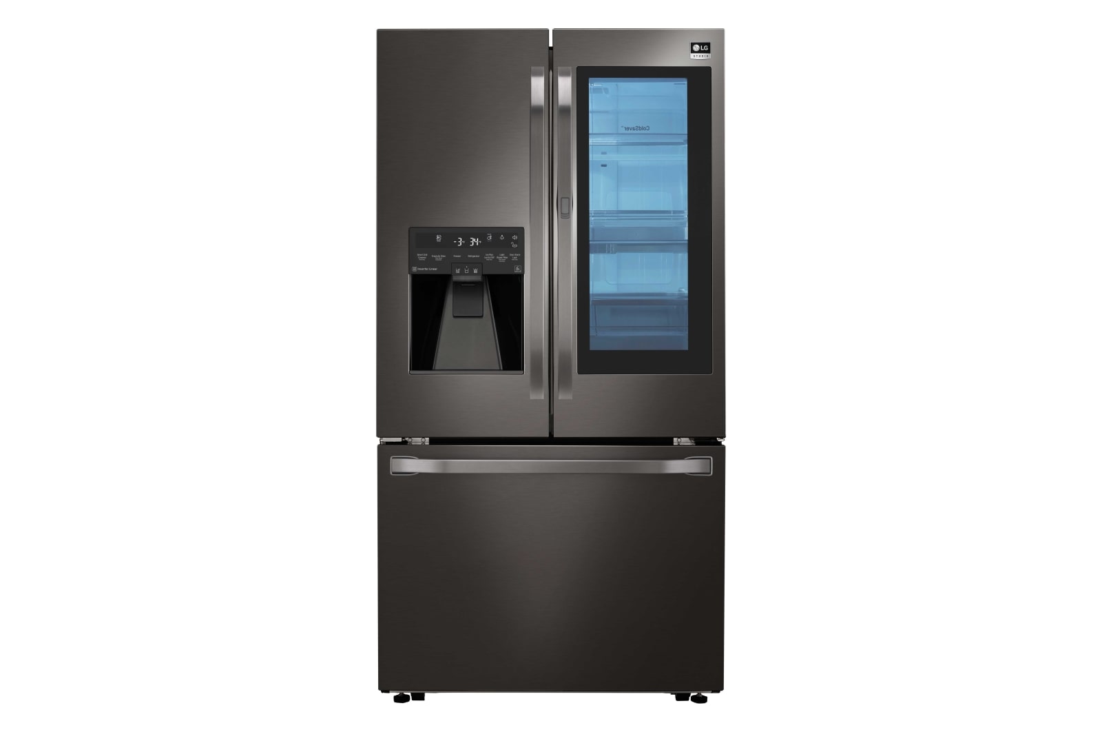 Front view of LG STUDIO - 36&#34; InstaView Door-in-Door® Counter-Depth Refrigerator, 24 cu. ft. LSFXC2496D