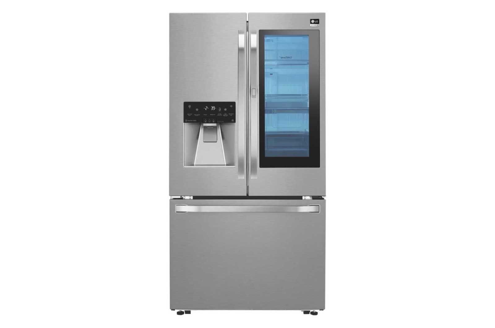 Front view of LG STUDIO - 36&#34; InstaView Door-in-Door® Counter-Depth Refrigerator, 24 cu. ft. LSFXC2496S
