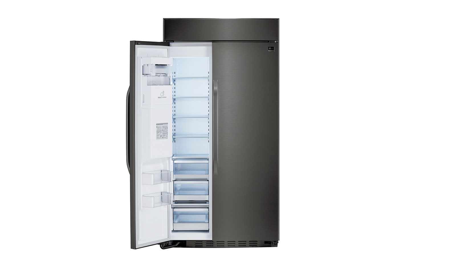 LG STUDIO - 42" Ultra-Large Capacity Black Stailness Steel Side-by-Side Refrigerator with Ice & Water Dispenser, 26 cu. ft., LSSB2696BD