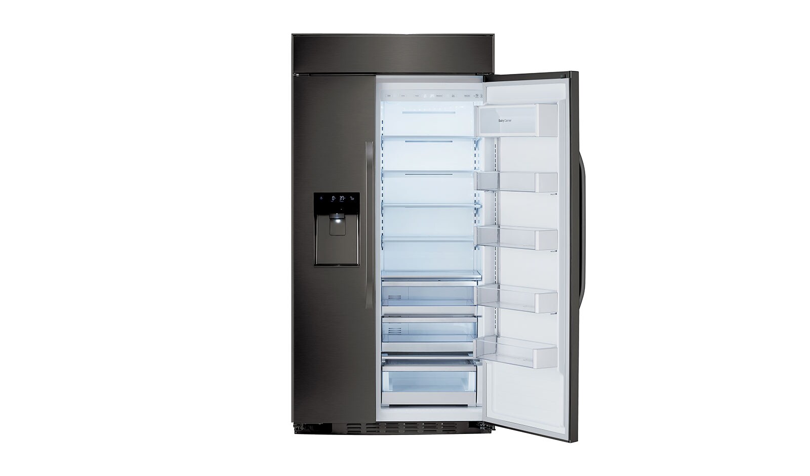LG STUDIO - 42" Ultra-Large Capacity Black Stailness Steel Side-by-Side Refrigerator with Ice & Water Dispenser, 26 cu. ft., LSSB2696BD