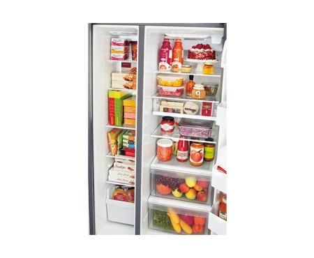 LG 33 INCH, 22 CU.FT. SIDE-BY-SIDE REFRIGERATOR WITH ICE AND WATER DISPENSER, LSXS22423S