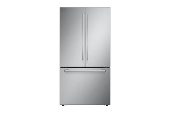Front view of 36" 27 cu.ft. LG STUDIO Counter-Depth MAX™ French 3-Door Refrigerator | Internal Water Dispenser (SRFB27S3)